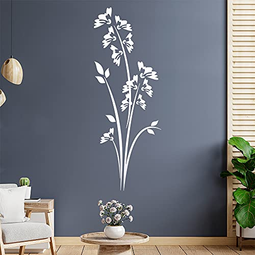 Blüten - Gräser - Frühling Wandtattoo in 6 Größen - Wandaufkleber Wall Sticker - Dekoration, Küche, Wohnzimmer, Schlafzimmer, Badezimmer
