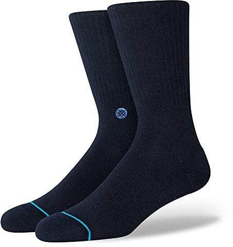 (Medium (Shoe: 6-8.5), Dark Navy) - Stance Men's Icon Classic Crew Sock