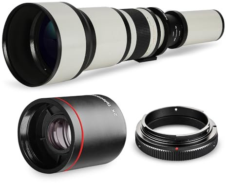 Téléobjectif Longue portée 650 mm-1300 mm f/8 pour Nikon DF, D3100, D3200, D3300, D3400, D5100, D5200, D5300, D5500, D5600, D7000, D7100, D7200, D7200, D7200 300 s, D. 600, D610, D700, D750, D800,