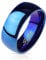 Bungsa 52 (16.6) Blauer Ring Edelstahl klassisch für Damen & Herren 49-70 (Fingerring Schmuckring Blue Partnerringe Damenring Herrenring Chirurgenstahl Frauen Männer) 52 (16.6)