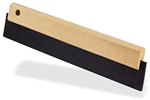 DEMA Fugengummi FG 300, 30 cm Gummilippe, 5 mm stark, Holzgriff, elastisch, zum sauberen Verfugen und Ausbessern von Fliesen an Wand und Decke, Renovierung, Neubau
