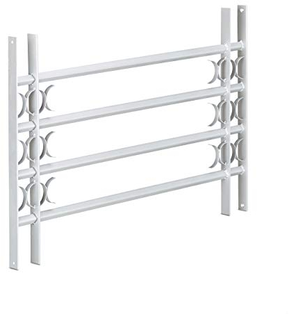 Relaxdays 10020764_630 Ventana, Extensible, Acero galvanizado, reja de Seguridad, Gris, 600 x 1000-1500 mm