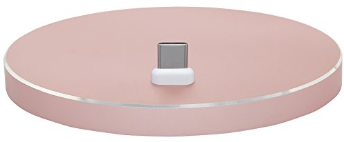 STILGUT AirDock Oval - Edle Docking Ladestation für Geräte mit USB-Typ-C-Anschluss. Design Docking-Station aus Aluminium, Rosé Gold
