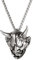 U7 Kette Männer Edelstahl Gotik Biker Schmuck Teufel Maske Dämon Horn Anhänger Halskette Totenkopf Schädel Modeschmuck für Herren Vatertag 01: Silber