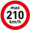 Geschwindigkeitsaufkleber Winterreifen 210 km/h Aufkleber Sticker (100 Stück, transparent)
