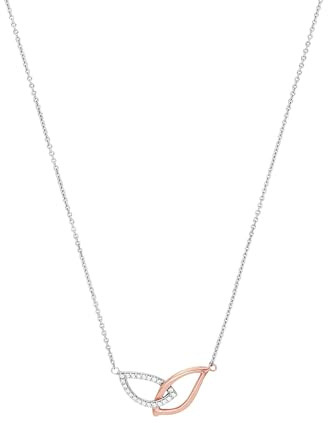 Amor Kette mit Anhänger 925 Sterling Silber Damen Halsschmuck, mit Zirkonia synth., 42 cm, Bicolor, Kommt in Schmuck Geschenk Box, 2026253