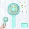 Jumkeet Mini Handheld Portable Fan with USB Rechargeable Battery 2600 mAh, Personal Desk Electric Cooling Fan 3 Speeds with Base, Fit for Home Sport Travel Office Room Table Outdoor School (Blue)