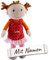 LALALO Stoffpuppe Mirka mit Namen Bestickt, weiche Erste Baby Puppe mit Kleidung und Haaren, ab 1 Jahr Kuschelpuppe Taufgeschenk, Anziehpuppe Kuschelpuppe 305041