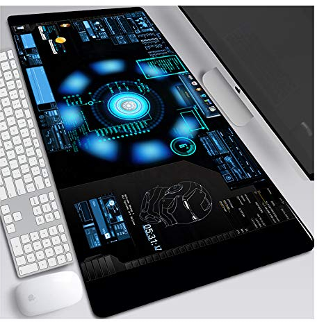 Mouse Mat Iron Man 900x400mm Anime Mouse Pad, keyboard mouse mats, Extended XXL Large Professional Gaming Mouse Mat with 3mm-Thick Rubber Base, for Desktop PC, G