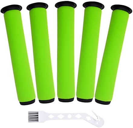 5 Packs Washable Dirt Bin Stick Filter for Gtech AirRam MK2 & Air Ram MK2 K9 Cordless Vacuum Cleaner Filters (Long-MK2 K9 Cordless Vacuum Cleaner Filters)
