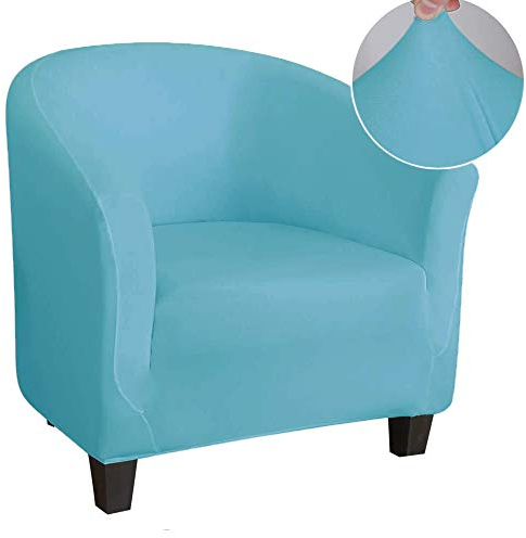 Wins Sesselüberwürfe Club Stuhlhussen Cocktailsessel Hussen Sesselschoner Sesselhusse Sesselbezug Spandex Elastisch Husse für Clubsessel Blau