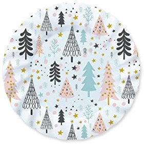 Zeus Party Piatti Carta Christmas Vibes Alberelli di Natale Pastello