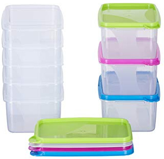 MiraHome Gefrierdosen 8x0,75L rechteckig bunt – Vorratsdosen mit Deckel luftdicht – Transparente Frischhaltedosen mit Deckel – Aufbewahrungsbox Küche für Mealprep & Organisation – Austrian Quality