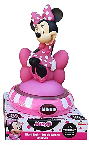 Lampe 3d Minnie 25cm sur piles - Rose