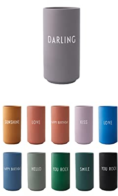 Design Letters Lieblings vase Darling | Geschenke für sie, ihn, Frauen, männer | skandinavische deko vase für Wohnzimmer, büro deko| Wohnungsdeko für frische Blumen, trockenblumenstrauß