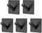 homeasy 5 Pack Self Adhesive Wall Hook Stainless Steel Coat Hook Brushed Stainless Steel Bathroom and Kitchen Towel Rack No Drilling Black (Y-Shaped)