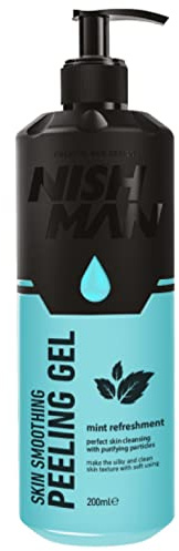 NISHMAN Hautberuhigendes Peeling Gel mit Erfrischender Minze 200ml - Sanfte Exfoliation für Strahlende, Weiche und Hydrierte Haut