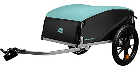 Retrospec Rover Hauler Bike Cargo Trailer - Foldable Frame with Weather-Resistant Fabric & 80lb Capacity - Universal Bike Trailer for 20-29in Wheels - Includes Safety Flag & D-Ring Anchors