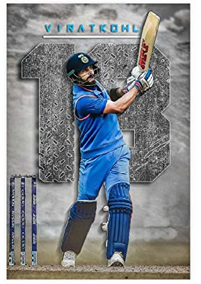 Virat Kohli Poster Indien Cricket 6 Leinwand Schlafzimmer Dekor Bild Drucke Büro Wohnheim Raumdekor Geschenke ungerahmt 50 × 75 cm