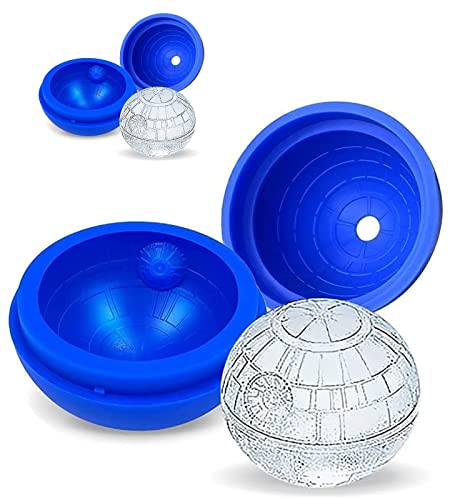 Lot de 2 moules à glaçons ronds en silicone 3D Motif Star Wars pour whisky, cocktails, eau, fabrication de bougies