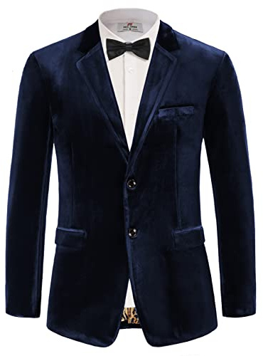 PJ PAUL JONES Samt Sakko Herren Smoking Business Glitzer Blazer 2 Knöpfe | Samtblazer | 2 Knöpfe | Abendbankett | Hochzeit | Weihnachten