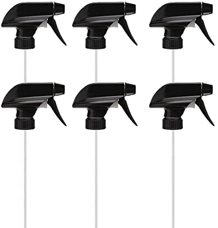 6 PCS Spray Bottle Replacement Nozzle Heavy Duty Plastic Mist Spray Trigger Sprayer Head Standard Boston Round Bottle Nozzle for Watering Cleaning