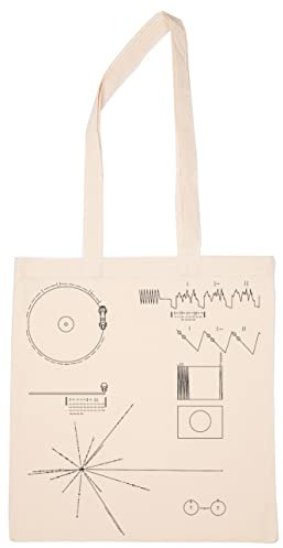 Enigmae Die Goldene Schallplatte Der Voyager Wiederverwendbar Einkaufen Lebensmittelgeschäft Baumwolle Tasche Reusable Shopping Bag