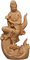 Skulpturen Mini-Statue Wohnkultur Random Styl Kuan Yin Statue Figur, Holz Guan Yin Statue Figur Göttin der Barmherzigkeit Quan Yin s Buddha Home Office Dekoration,Holz (Color : Wood) ( Farbe : Wood ,