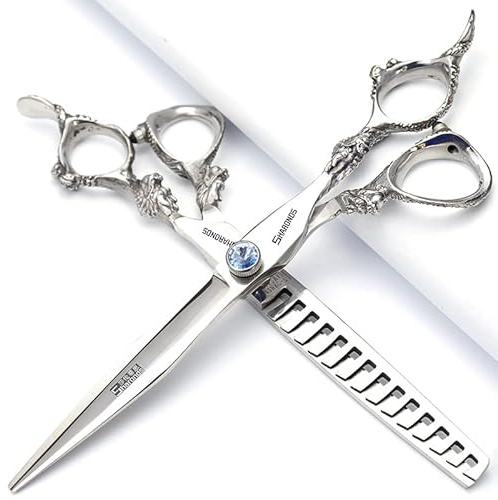 7 /8 Zoll personifizierte Scheren kühles schwarzes Salonhaar(7Zoll 2pc-B) | das Friseurscheren Edelstahlfrisier,werkzeuge styling ist