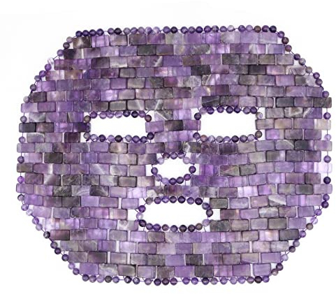 Natural Crystal Stone Sleep Face Mask Removal Rose Quartz Facial Massager,Amethyst