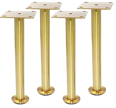 AATISH 4er Set Möbelfüße,Edelstahl Schrank Beine,Metall Sofa Beine passend für TV Schränke,Tischbeine,Nachttische,Badezimmer Schränke,Stützefüße für Verstellfüße,mit Schrauben (32cm/12.60in,Gold)