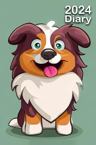 2024 Diary: Australian Shepherd | A5 Week to View Dated from Jan 2024 to Dec 2024 | Weekly Planner Agenda Personal Organiser
