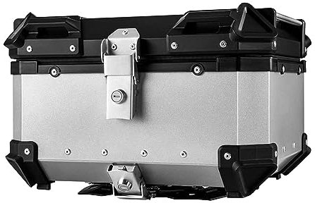 KKnoon Koffer aus Aluminiumlegierung 65 Liter für Motorrad – Gepäckfach hinten mit Schnellverschluss, wasserdicht und stoßdämpfend – mit 2 Schlüsseln und reflektierendem Aufkleber
