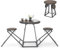 COSTWAY Bartisch mit Barhocker Set, 2 Personen Bartisch Set klappbar, Küchentheke Holz mit Metallrahmen, für Wohnzimmer, Esszimmer und Küche