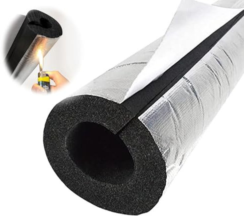 22-110mm ID Pipe Insulation Aluminum Foil Water Pipe Insulation Wrap Self Adhesive Foam Tubing Flexible Tube for Solar Pipes Fire Retardant 10/20/30mm Thickened ( Size : ID110mmxT30mmxL0.95m )