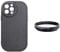 Foto4easy schwarze PU-Handyhülle mit Aluminium 43 mm ND-Neutraldichtefilter für iPhone 12 Pro Smartphone