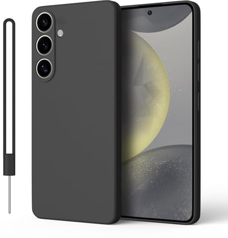 ORDA für Samsung Galaxy S24 Plus Hülle mit Trageband, Schwarz | Ultra Dünn Slim mit Microfiber, Stoßfes Kratzfeste, Vollständiger Kameraschutz Handyhülle