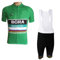 SGCIKER Pro Team BORA France Tour Leader Green Radtrikot Set, Kurzarm Fahrrad bekleidung Lätzchen Kurzsets Gel Pad（L