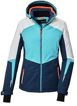 killtec Damen Skijacke/Funktionsjacke mit abzippbarer Kapuze und Schneefang KSW 66 WMN SKI JCKT, aqua, 42, 41952-000