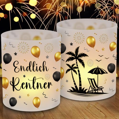 12 Rente Windlicht Tischdeko Ruhestand Deko, Rente Deko Endlich Rentner Windlicht, Ruhestand Geschenk für Frauen Männer Renteneintritt Deko Pensionierung Abschiedsfeier Party Tischdeko