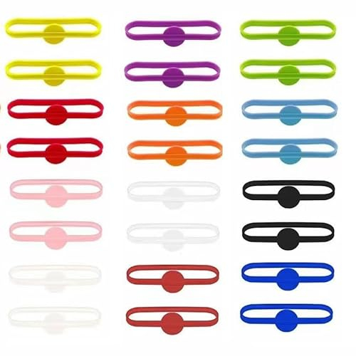 Mugetech 24 Pcs Silicone Drinks Markers Cup Markers Beer Glass Cup Markers Reusable Glass Identifiers Colorful Goblet Wine Glass Marker for Party, Bar, Family Dinner Supplies