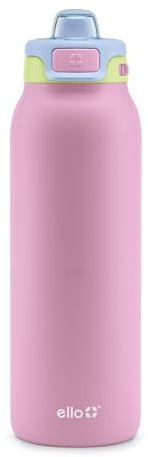 Ello Pop & Fill 32 oz Stainless Steel Water Bottle with Fast Fill Technology, Double Wall & Vacuum Insulation, Leakproof Lock Lid, Reusable, BPA Free,