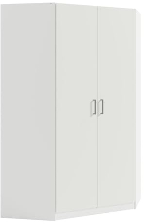 Lomadox Eck-Kleiderschrank, 2-türig, weiß