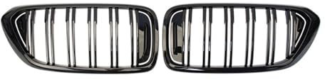 YULEGUDI Kühlergrill Passend Carbon Faser Für BM&W 6-Serie GT G32 2018 2019 2020 Grille Auto Vorne Niere Grille Haube Racing Grill Doppel Lamellen Grills ABS(Schwarz glänzend)