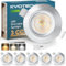 KYOTECH LED Einbaustrahler 230V Dimmbar 60-70mm, 5W LED Spot Ultra Flach 550LM, 3000K/4000K/6500K Deckenspots, IP44 Einbauleuchten für Badezimmer Wohnzimmer, Alu Gebürstet 6er Set (Nicht Drehbar)