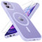TQIAHF Magnetic Phone Case for iPhone 12/iPhone 12 Pro Case with 2 Tempered Glass Screen Protector Compatible with MagSafe Military Grade Translucent Matte Phone Cover for iPhone 12/12 Pro,Purple