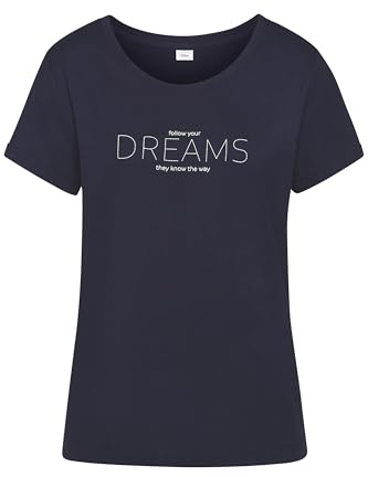 s.Oliver Damen Pyjamaoberteil | mit Rundhalsausschnitt, leger weit geschnitten, aus Baumwolle, leicht und hautfreundlich.