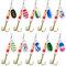 RTRTGS 10 Stück Angelköder Blinker/Spinner/Wobbler Set, forellenköder,blinker angeln, Angelset mit Tragetasche für Hecht, Zander, Barsch und Forelle angelzubehör