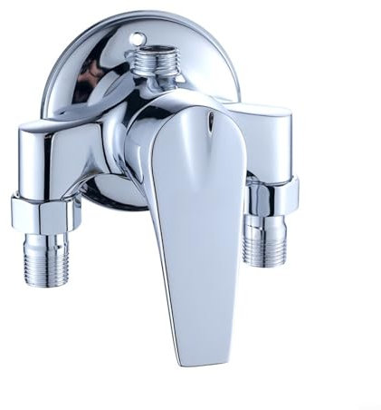 Hasaller Mitigeur de douche chromé pour salle de bain - Robinet mélangeur d'eau chaude et froide - Corps en laiton - Cartouche en céramique - Robinet de douche pour salles de bains