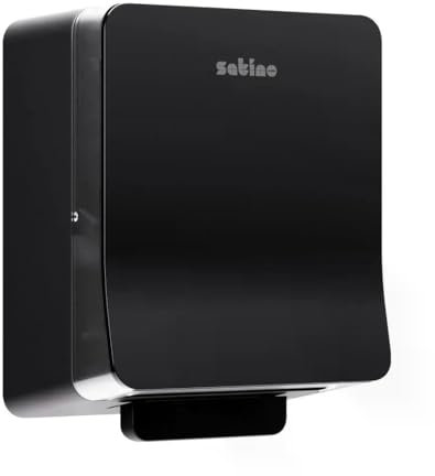 Satino HYGINITY AutoCut Papierhandtuchspender für Papierhandtücher - Made in Germany – Handtuchspender für SYS1 Handtuchpapier Rollen mit Füllstandsanzeige - für Gewerbe & Industrie - schwarz